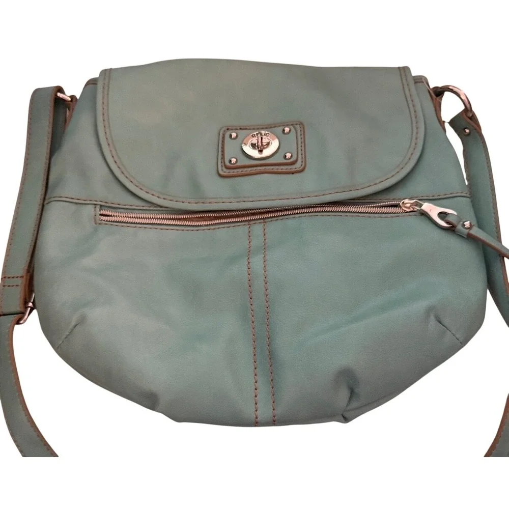 Relic Crossbody Bag Women Medium Teal Green Faux Leather Turnlock Crossbody